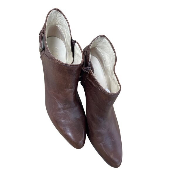Cole Haan womans brown leather Kitt heels ankle boots Sz 7.5B SKU 9617 - Picture 13 of 13
